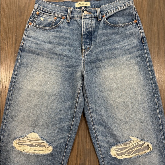 MADEWELL Low Slung Straight Jean in Belrose Wash 27 - Picture 4 of 7